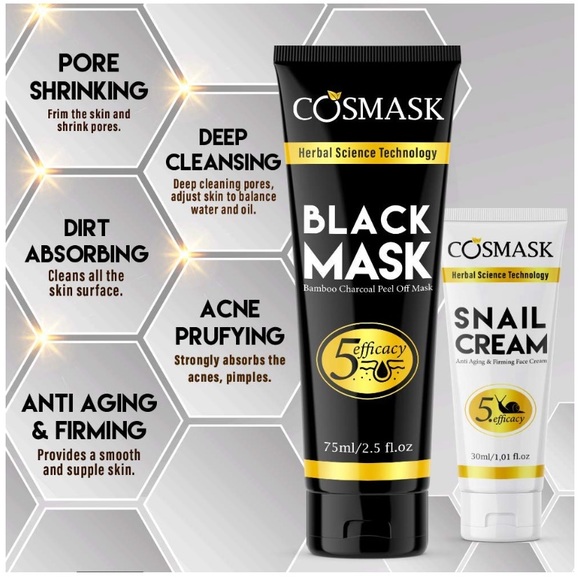 Cosmask Charcoal Black Peel Off Mask....New in Box - Picture 2 of 3